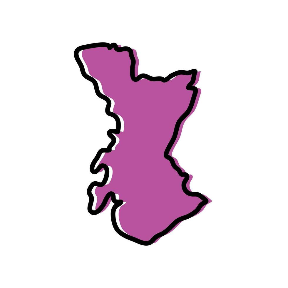 del Norte provincia kenema distrito de sierra leona país mapa. vector