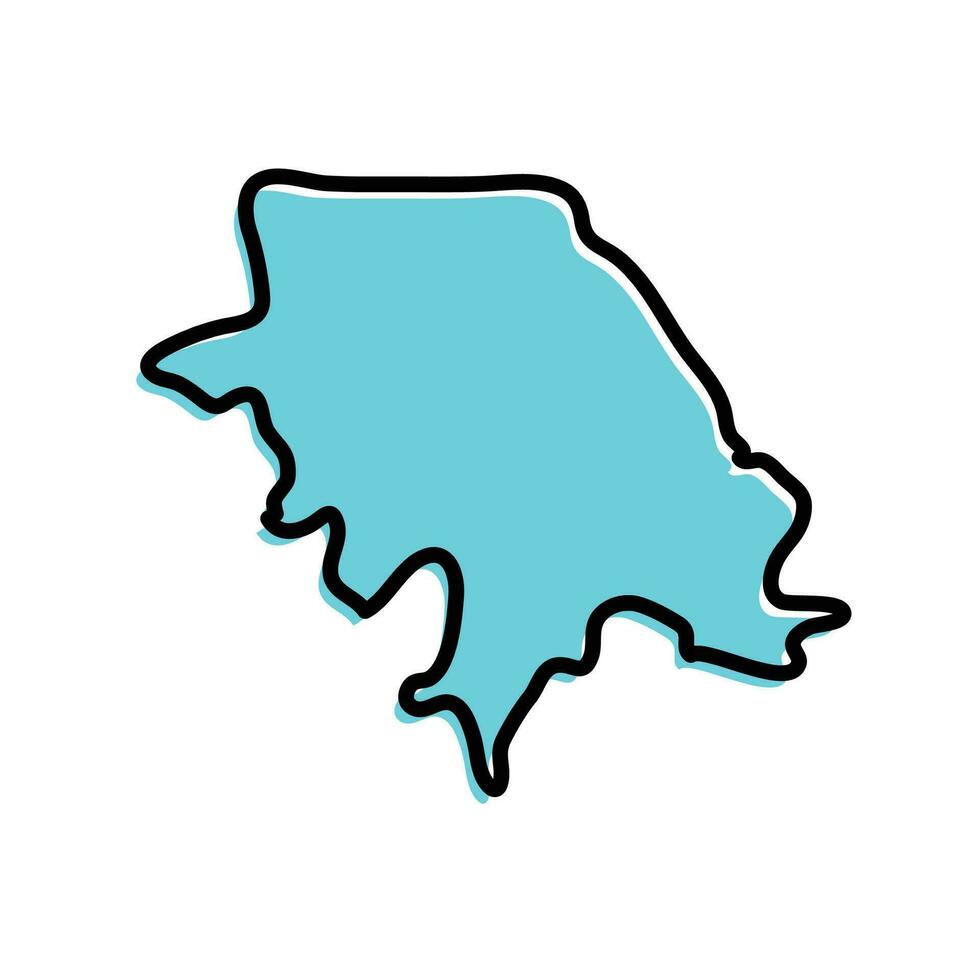 Northern Province Koinadugu District of sierra leone country map. vector
