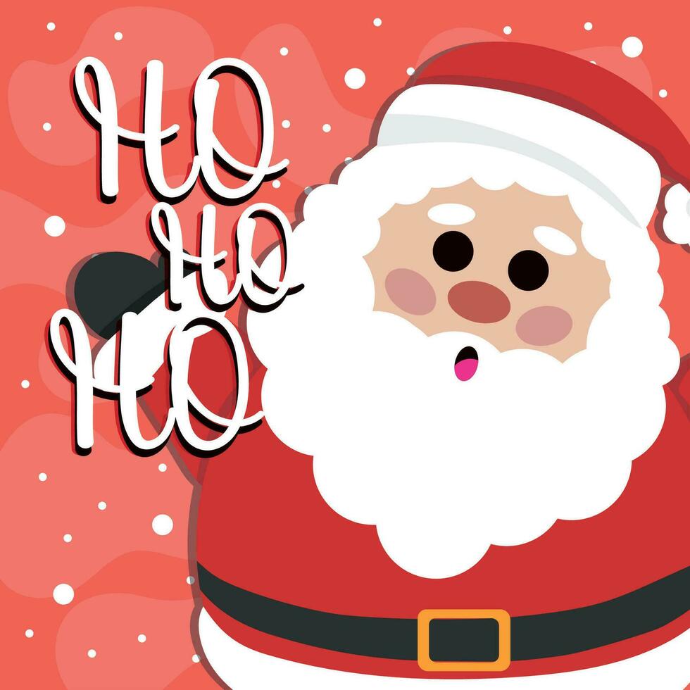 Christmas cute card with santa claus character Vector illustration