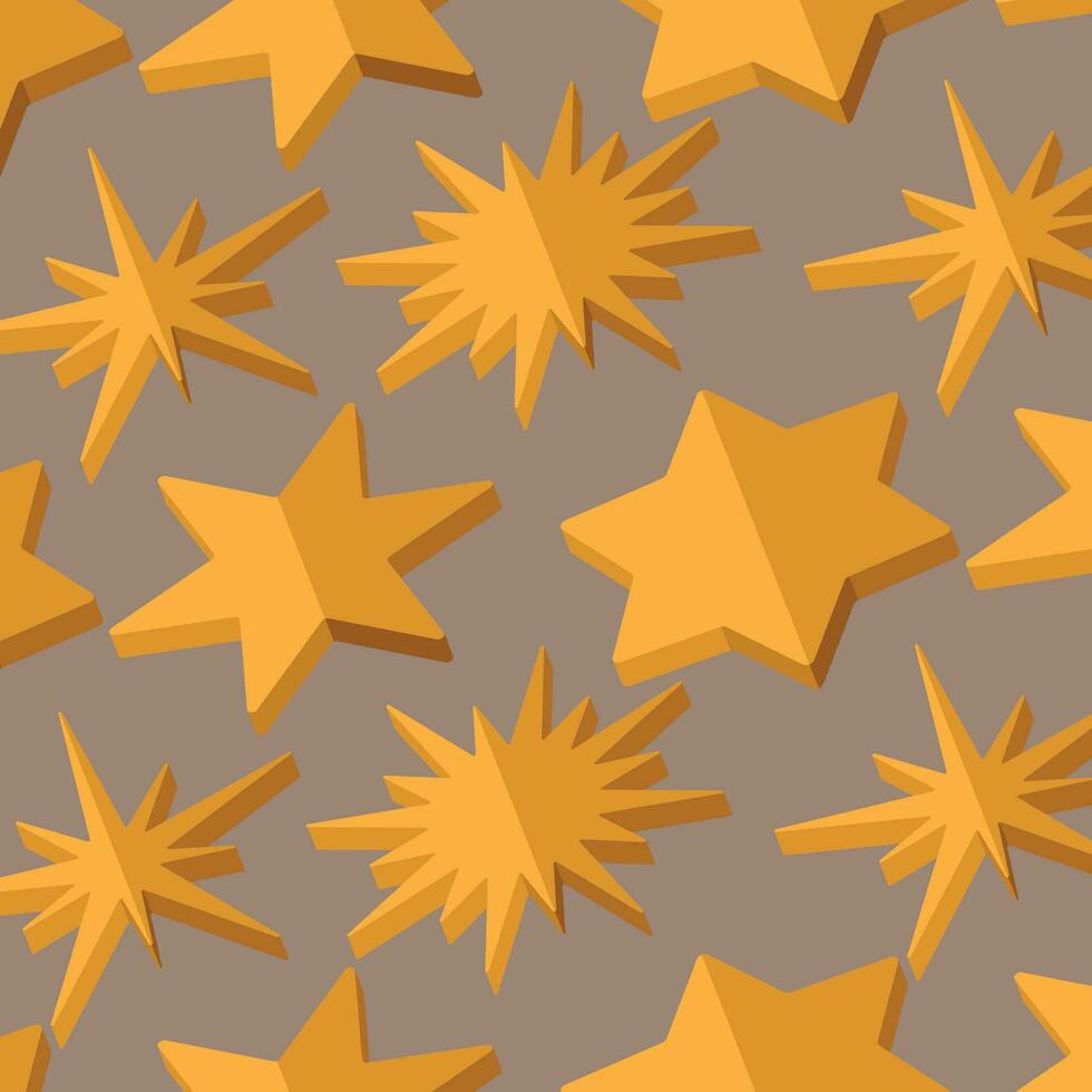 2d isometric star shapes icon Pattern background Vector illustration