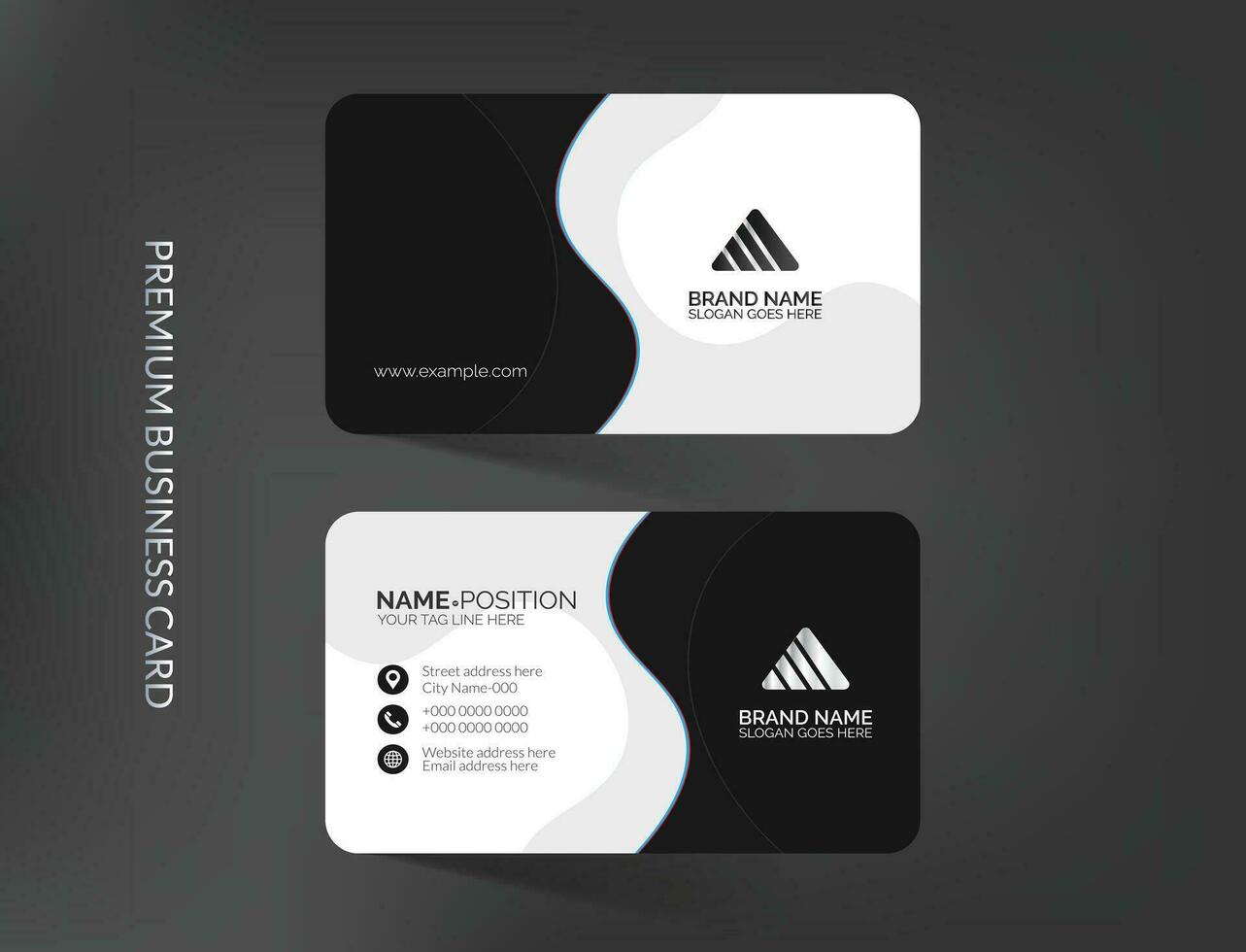 Printable business card template design vector