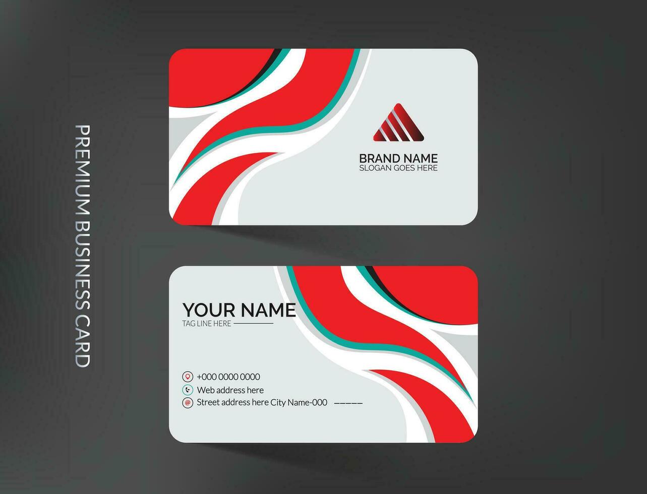 Modern creative red and white business card template design vector