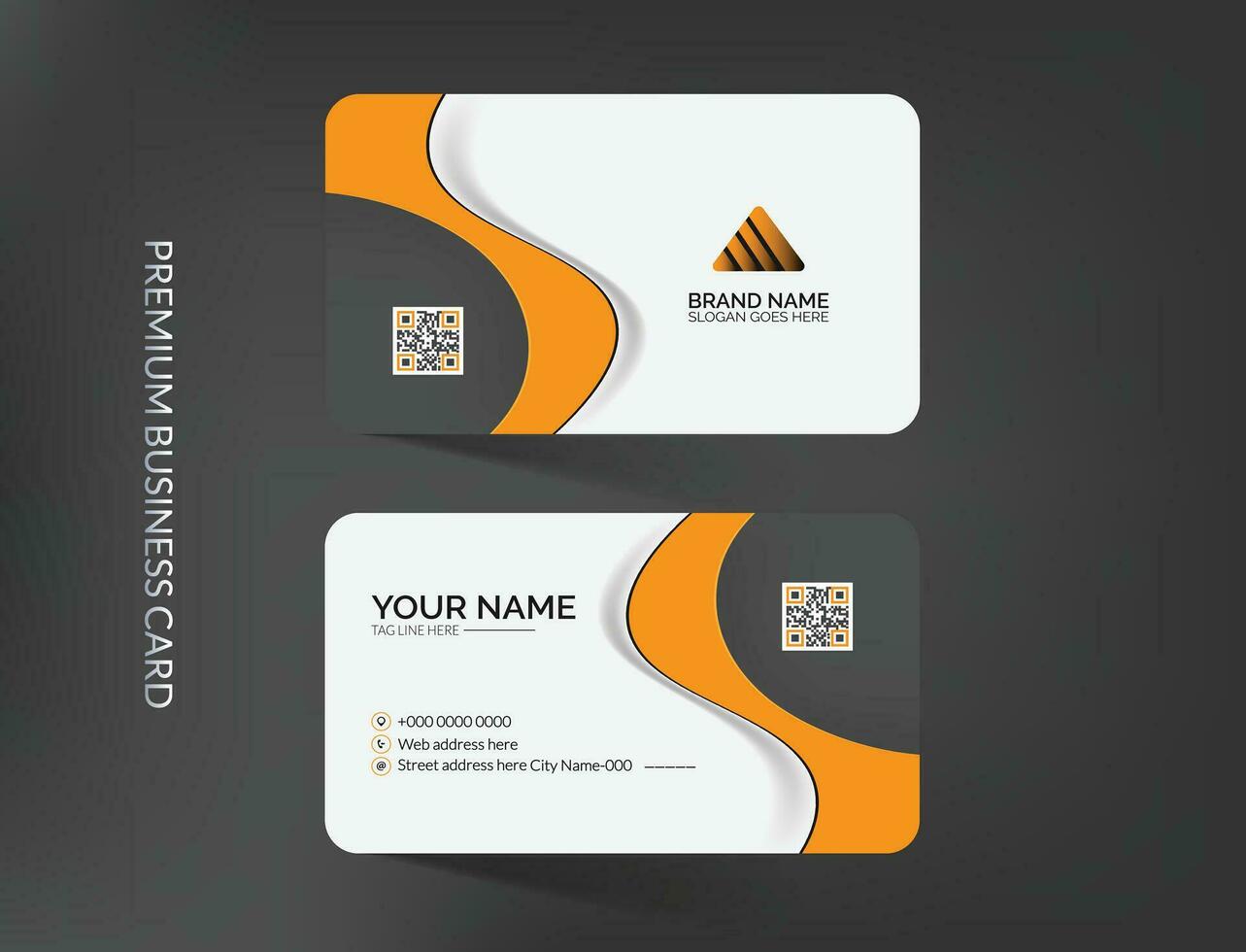 Premium corporate business card with logo and icons design vector