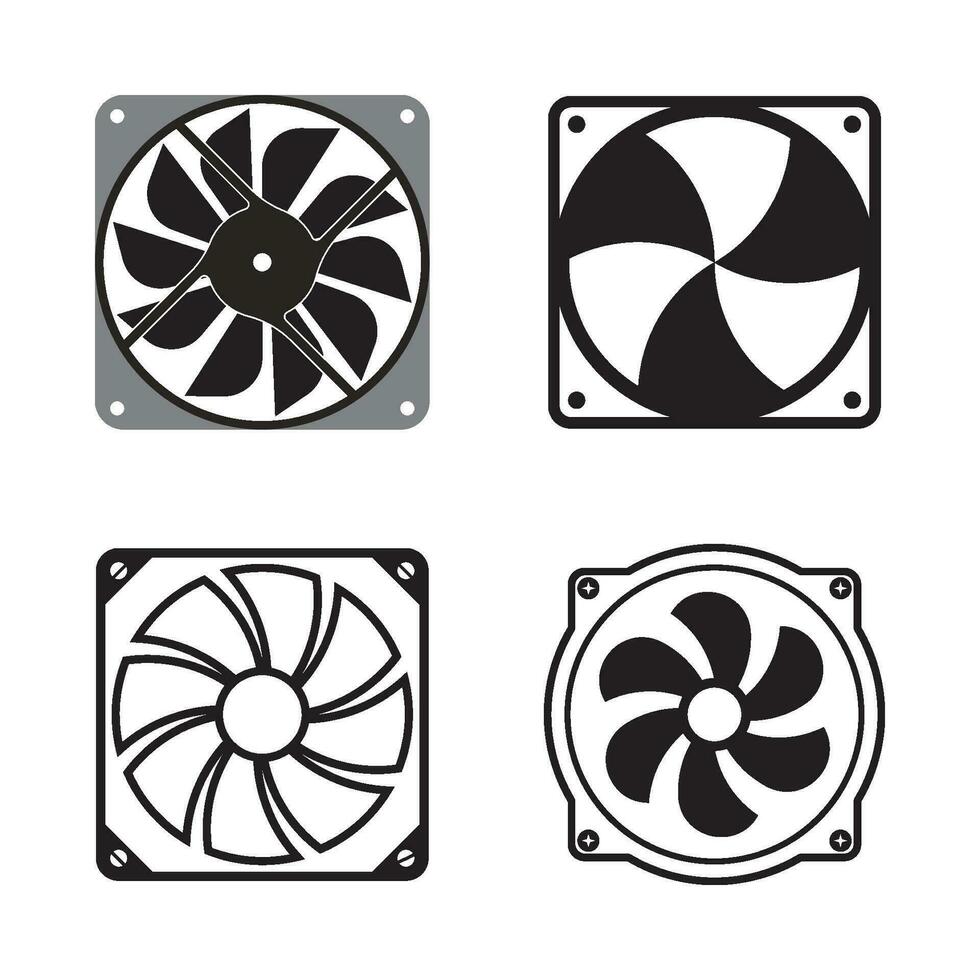 Exhaust Fan Air Cooling CPU Fan Icon vector