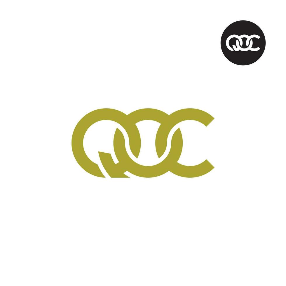 letra qoc monograma logo diseño vector