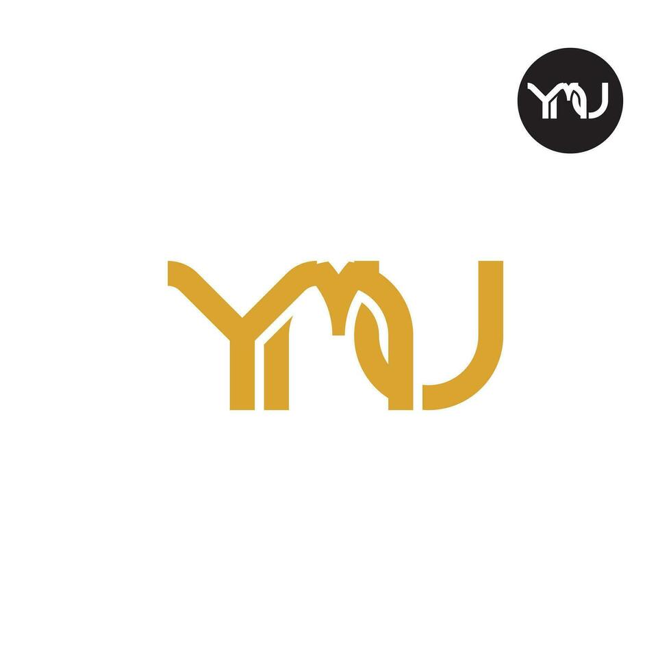 letra ymu monograma logo diseño vector