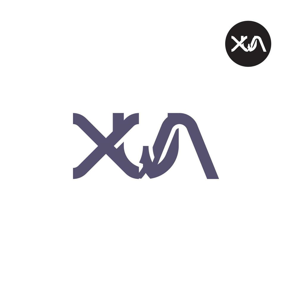 Letter XWA Monogram Logo Design vector