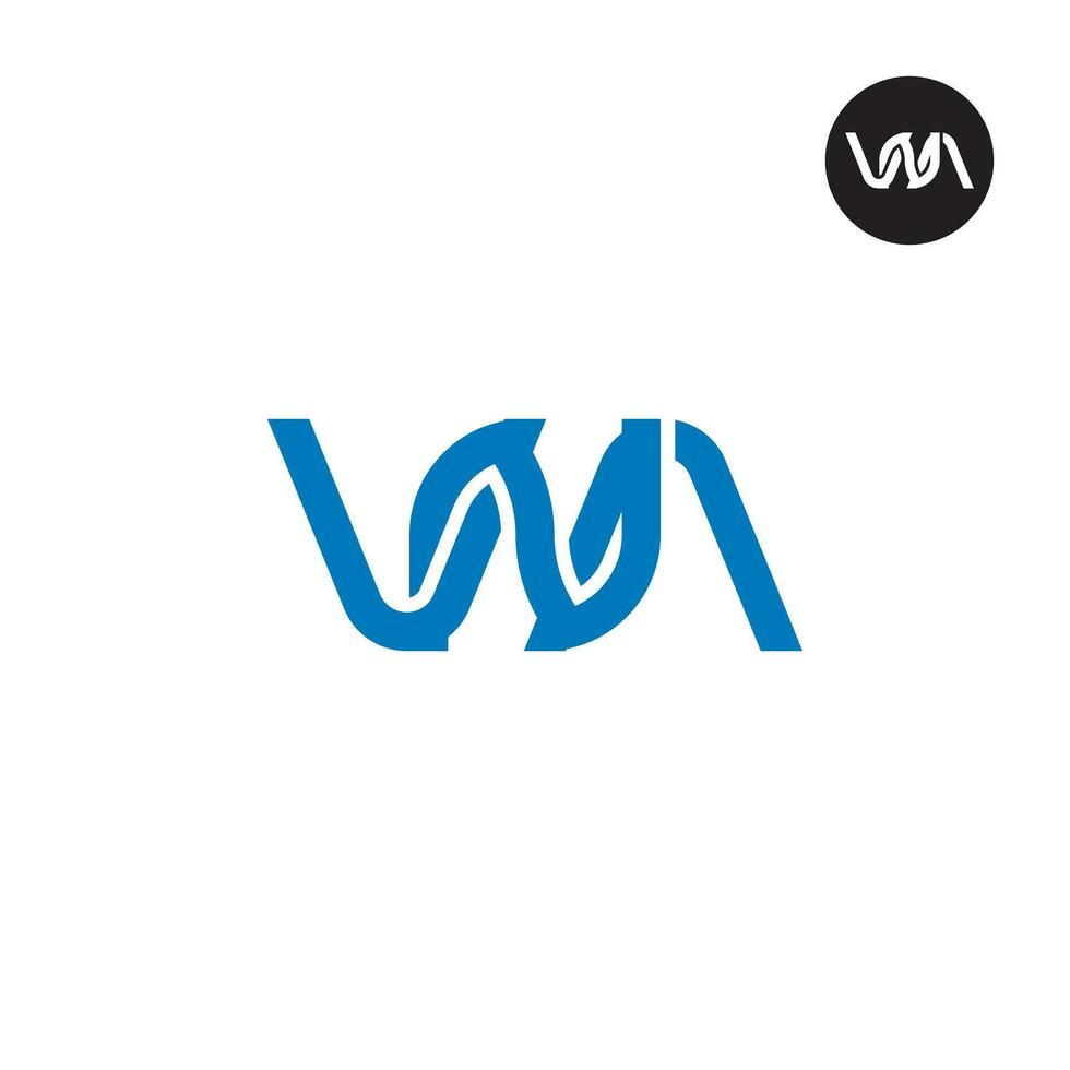 letra vna monograma logo diseño vector
