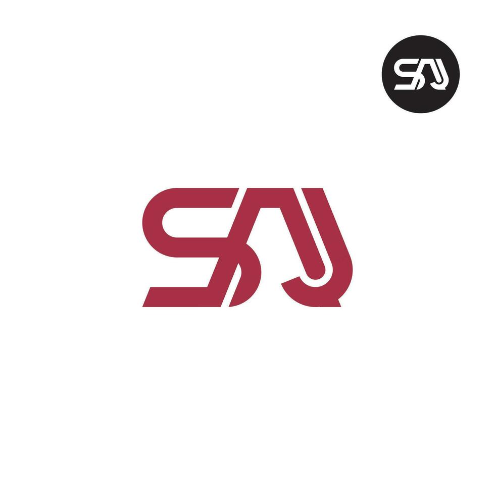 Letter SAJ Monogram Logo Design vector