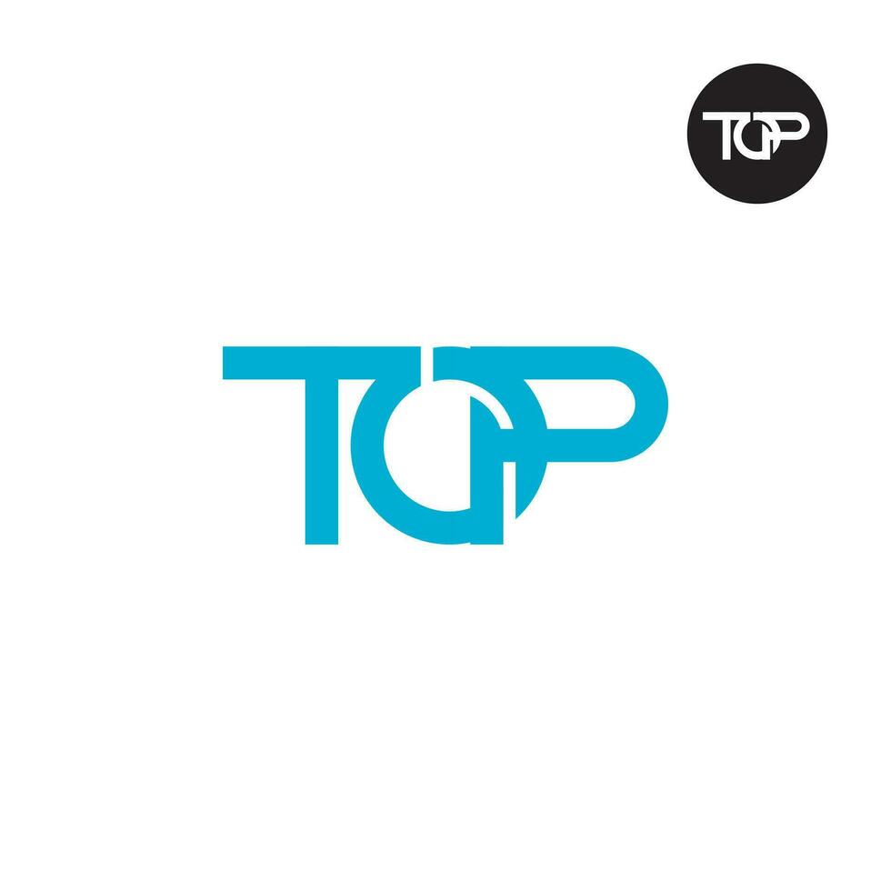 Letter TOP Monogram Logo Design vector