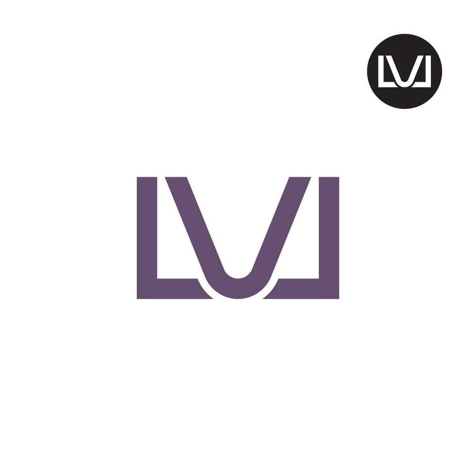 letra lvl monograma logo diseño vector