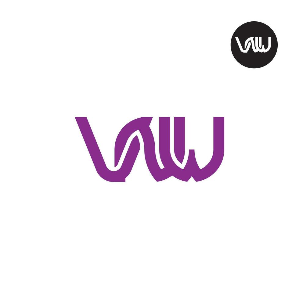 letra vnw monograma logo diseño vector