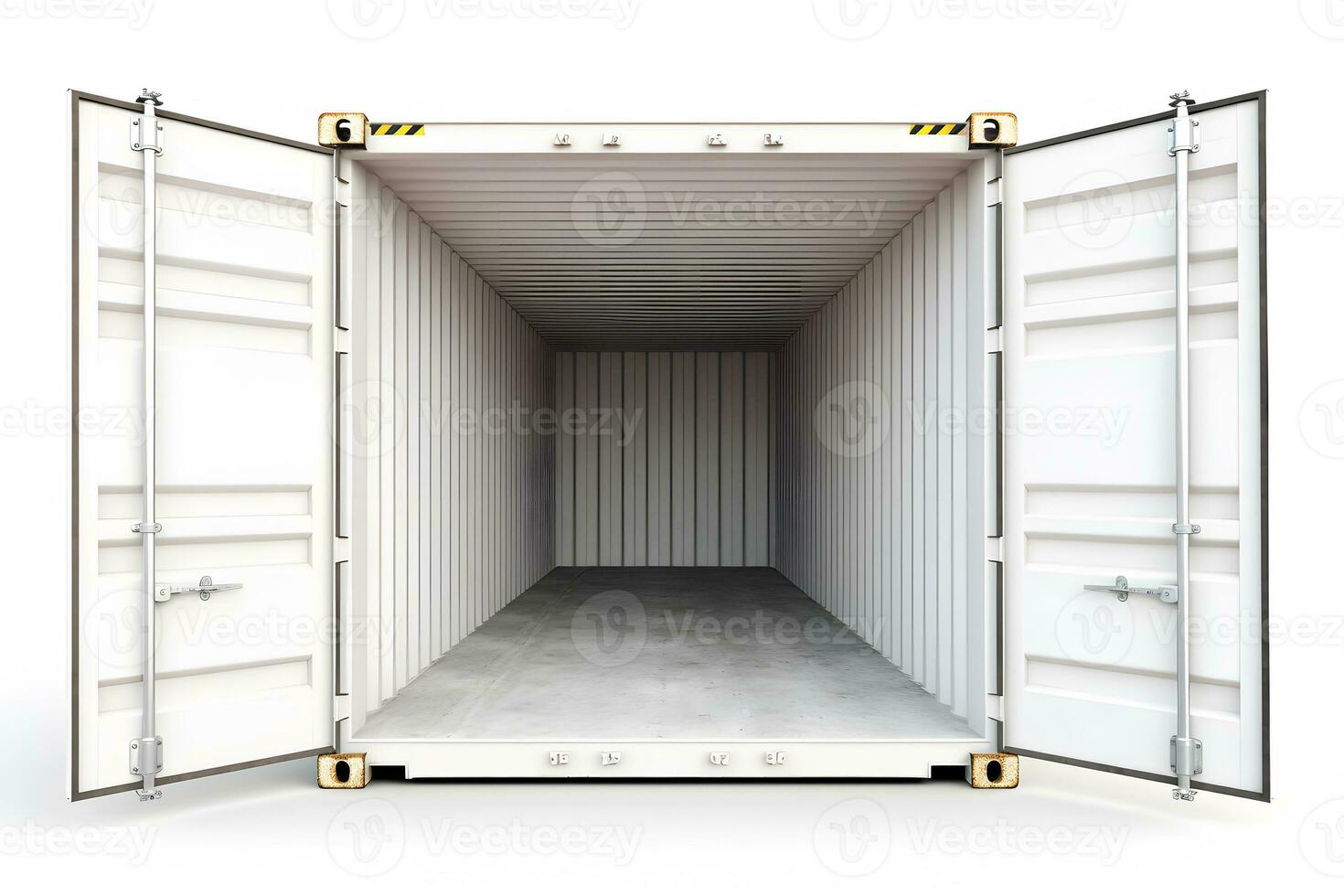 AI generated Container, open door, white background. Neural network AI generated photo