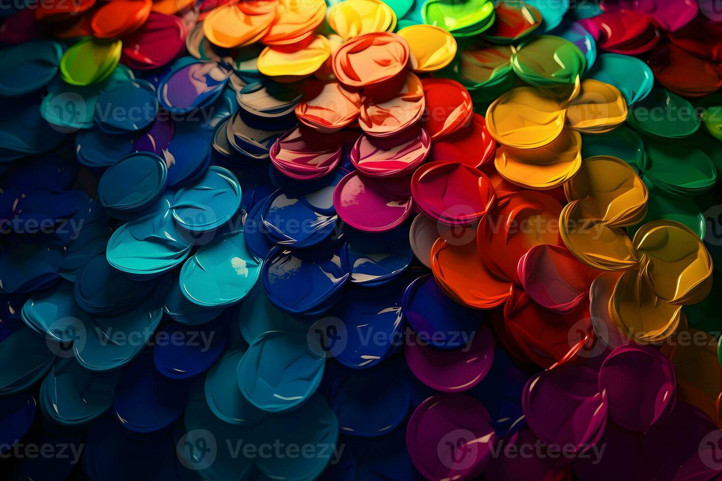 AI generated Iridescent acrylic drops abstract background. Neural network AI generated photo
