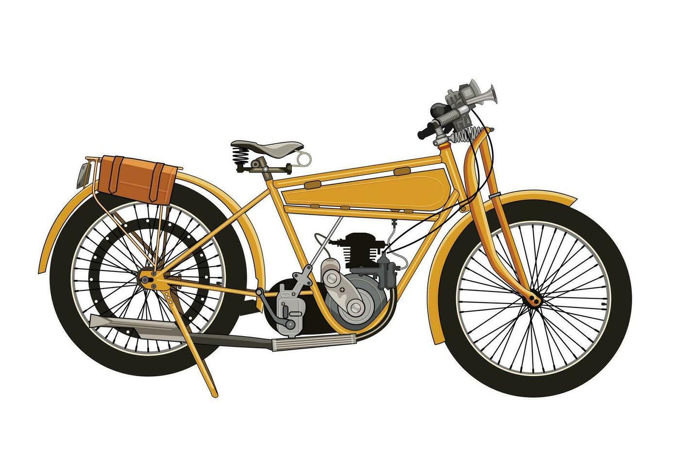 sencillo amarillo Clásico moto vector aislado para antecedentes diseño.