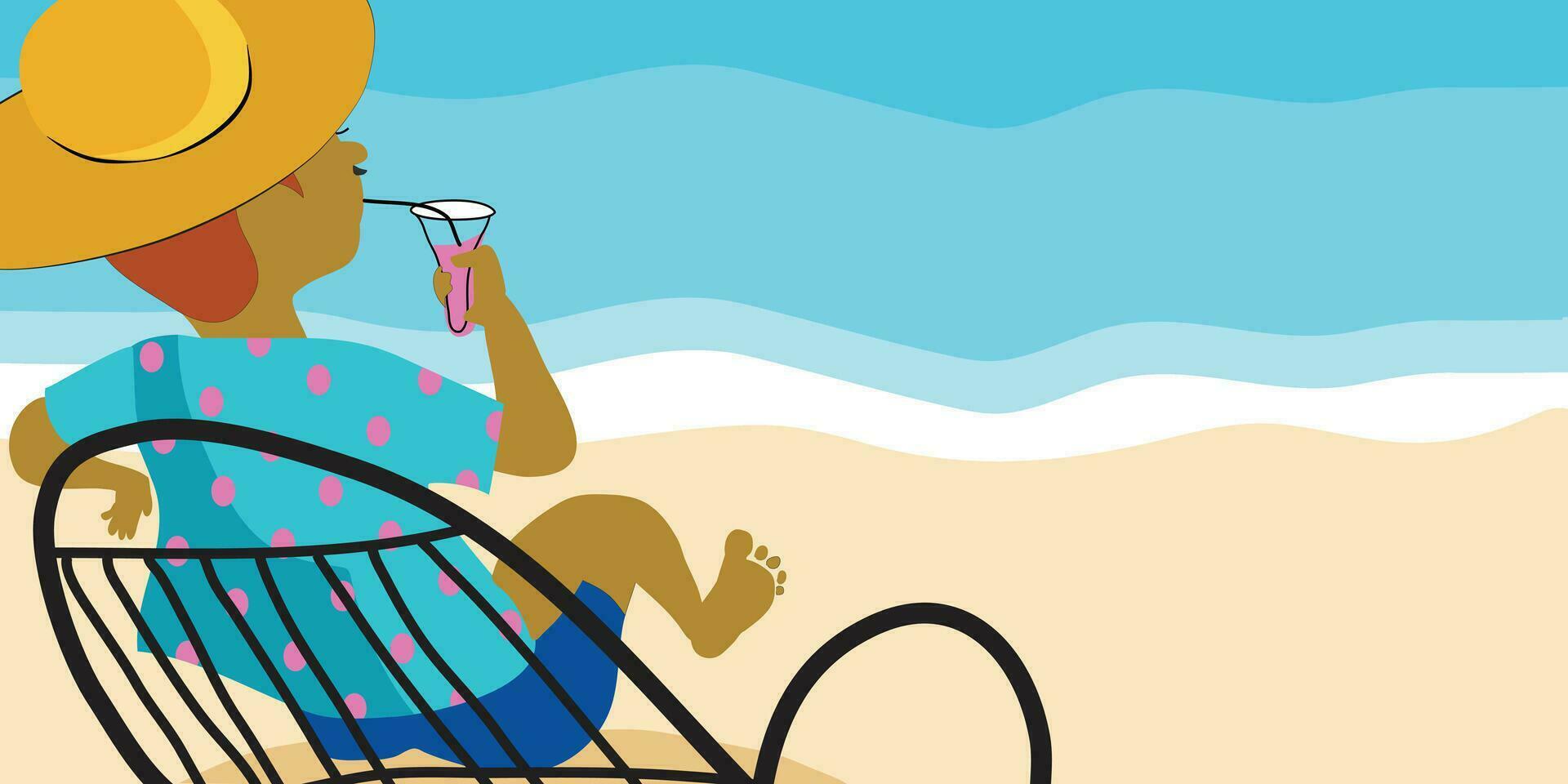 holiday leisure on the beach sea shore vector for background design.