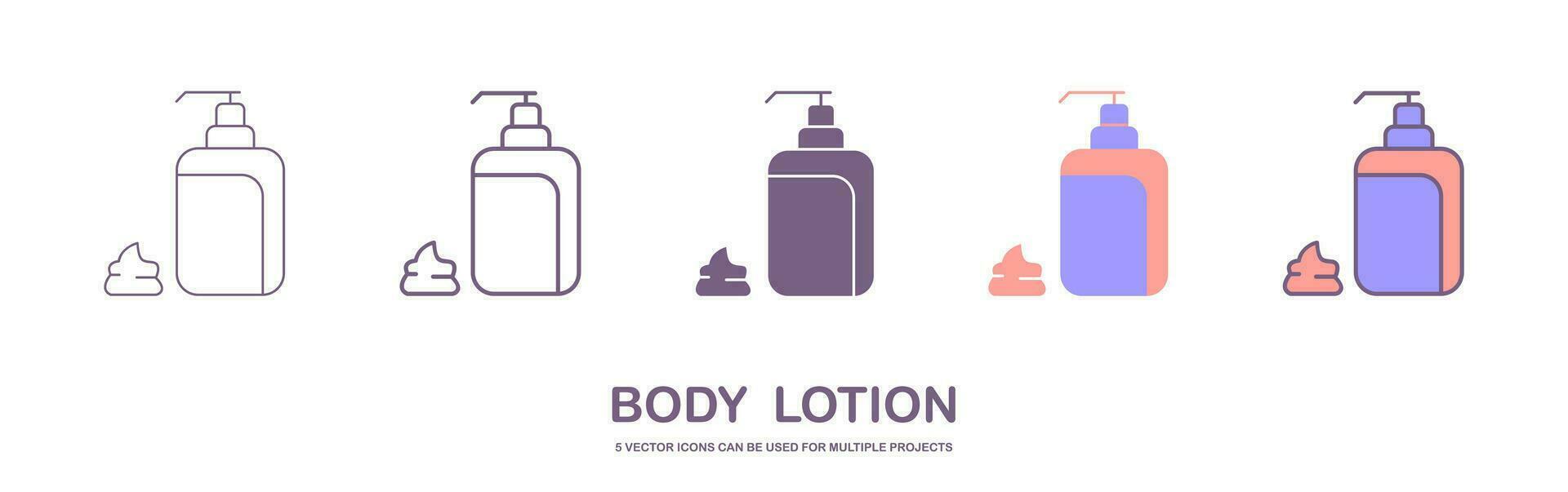 Skincare cream lotion icon. body lotion line style isolated on white background. outline, silhouette, filled outline styles. Vector illustration