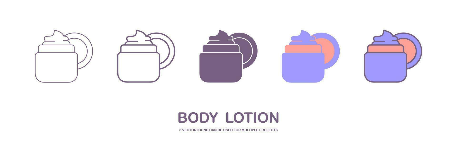 Skincare cream lotion icon. body lotion line style isolated on white background. outline, silhouette, filled outline styles. Vector illustration