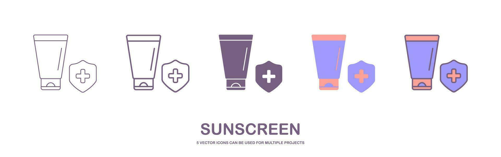 Simple sunscreen line icon. Stroke pictogram. Vector illustration isolated on a white background. Premium quality symbol. Vector sign for mobile app