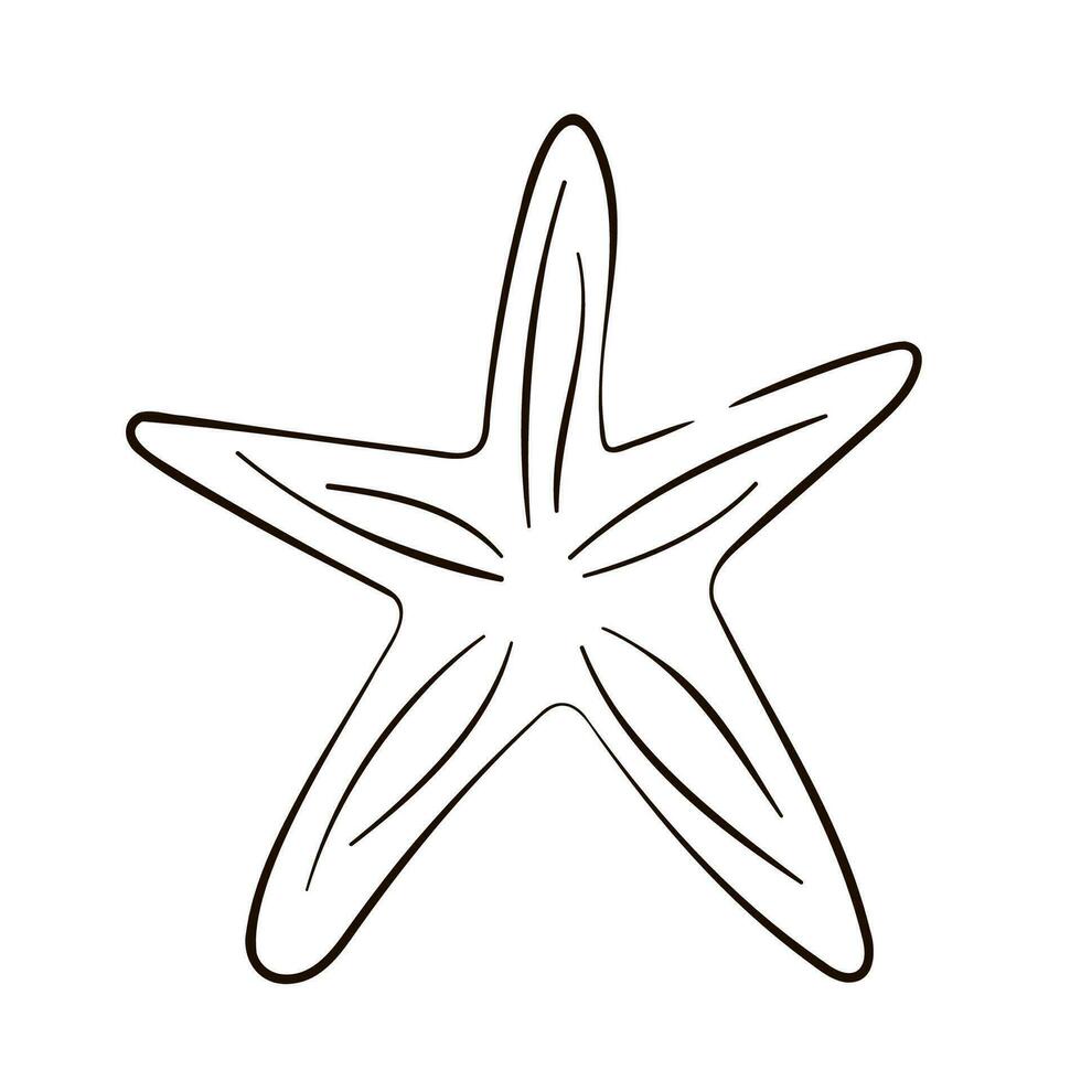 estrella de mar icono en línea Arte estilo. mar estrella para impresión póster, tarjeta, pegatina tatuaje. vector ilustración aislado en un blanco antecedentes.