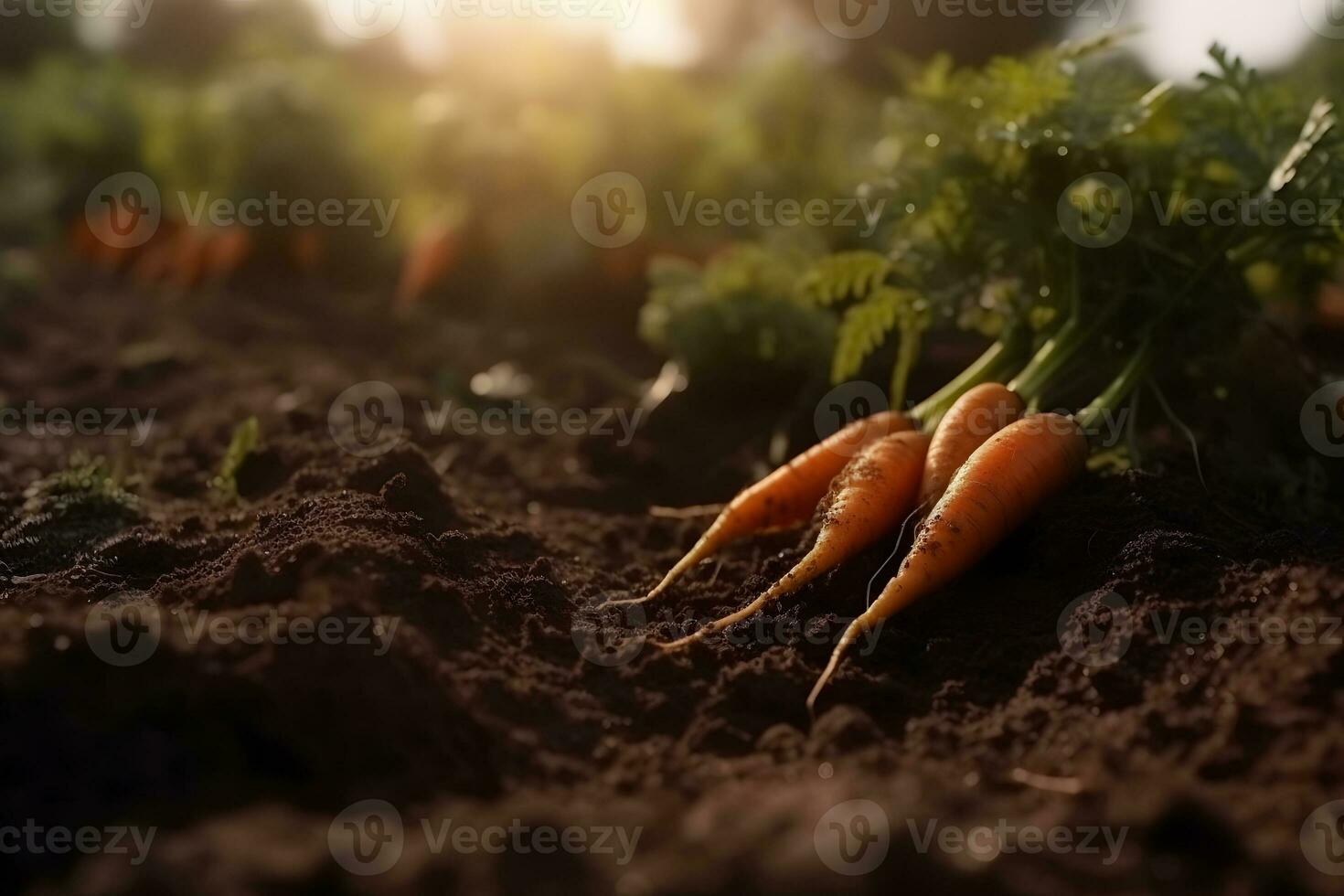 AI generated Ripe carrots harvested at a vegetable farm. carrot harvest and cultivation concept. Neural network AI generated photo