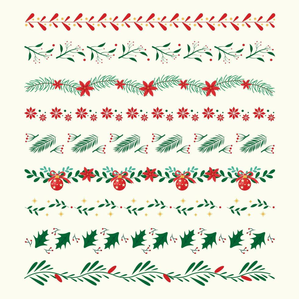 Christmas Border Set Design vector