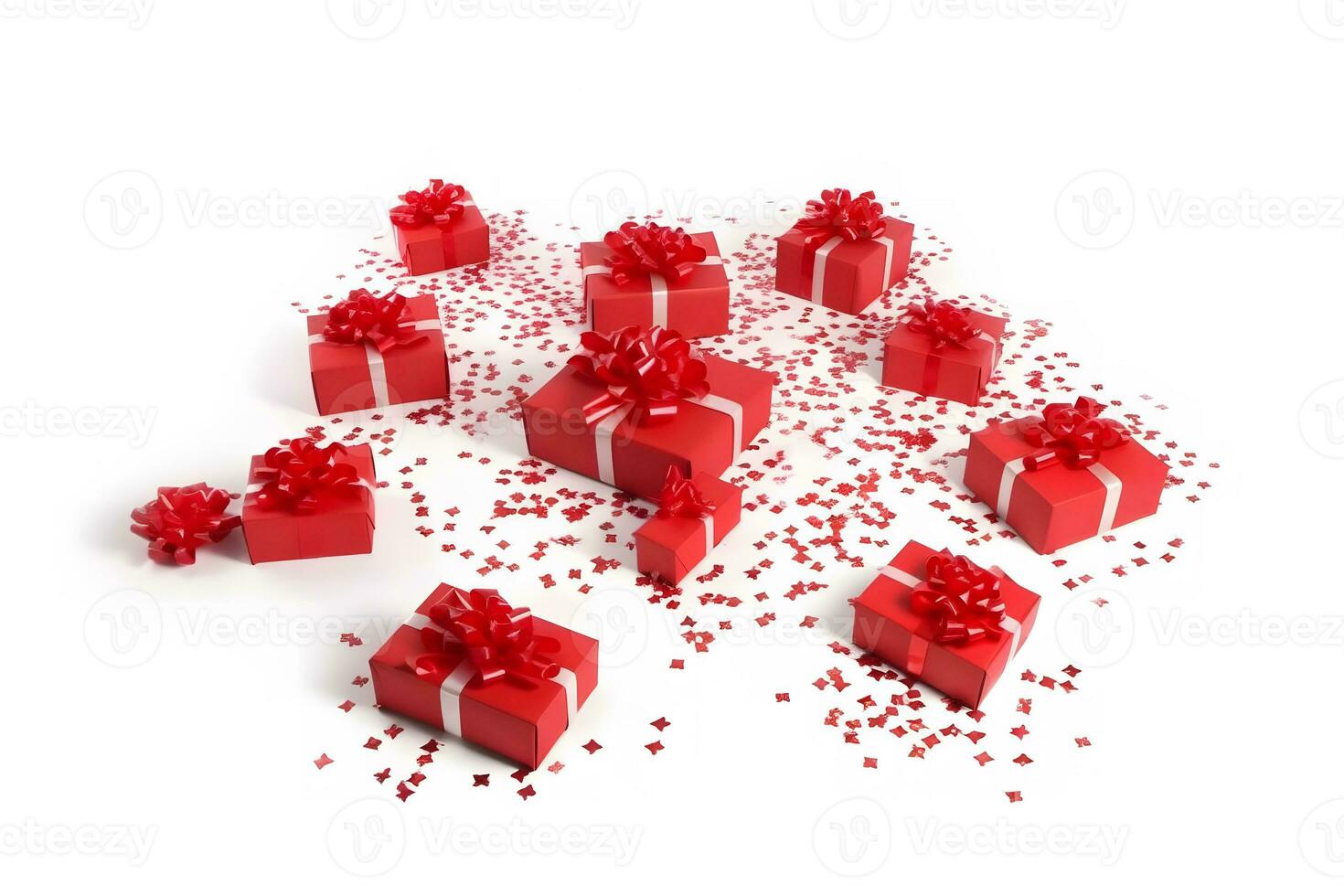 AI generated Holiday gift box background. Neural network AI generated photo
