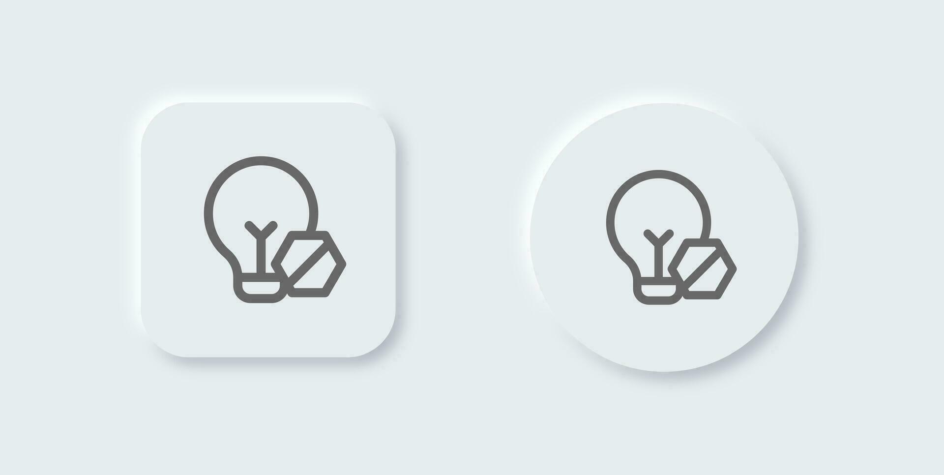 Light off line icon in neomorphic design style. Bulb signs vector illustration.