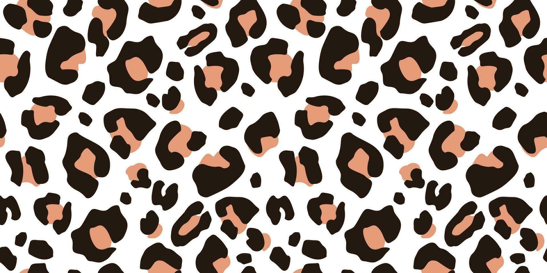 Seamless pattern with animal print and leopard coloring. Predatory feline spots. Vector graphics.
