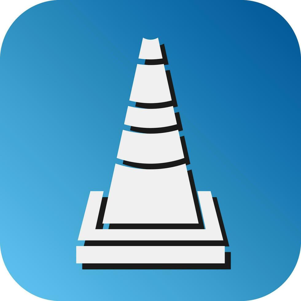 Traffic Cone Vector Glyph Gradient Background Icon For Personal And Commercial Use.
