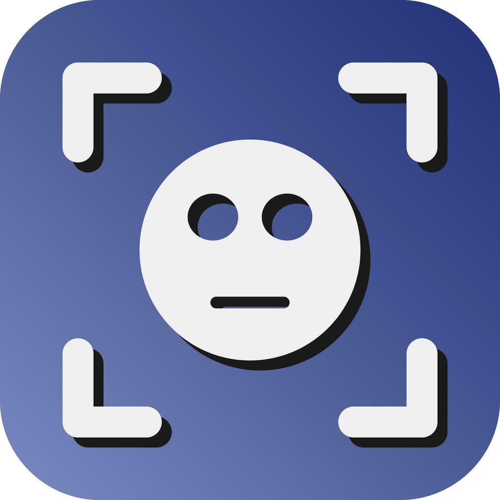 Face Scan Vector Glyph Gradient Background Icon For Personal And Commercial Use.