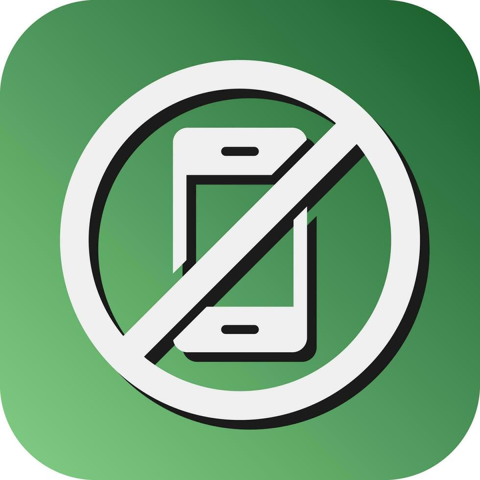 No Phone Vector Glyph Gradient Background Icon For Personal And Commercial Use.