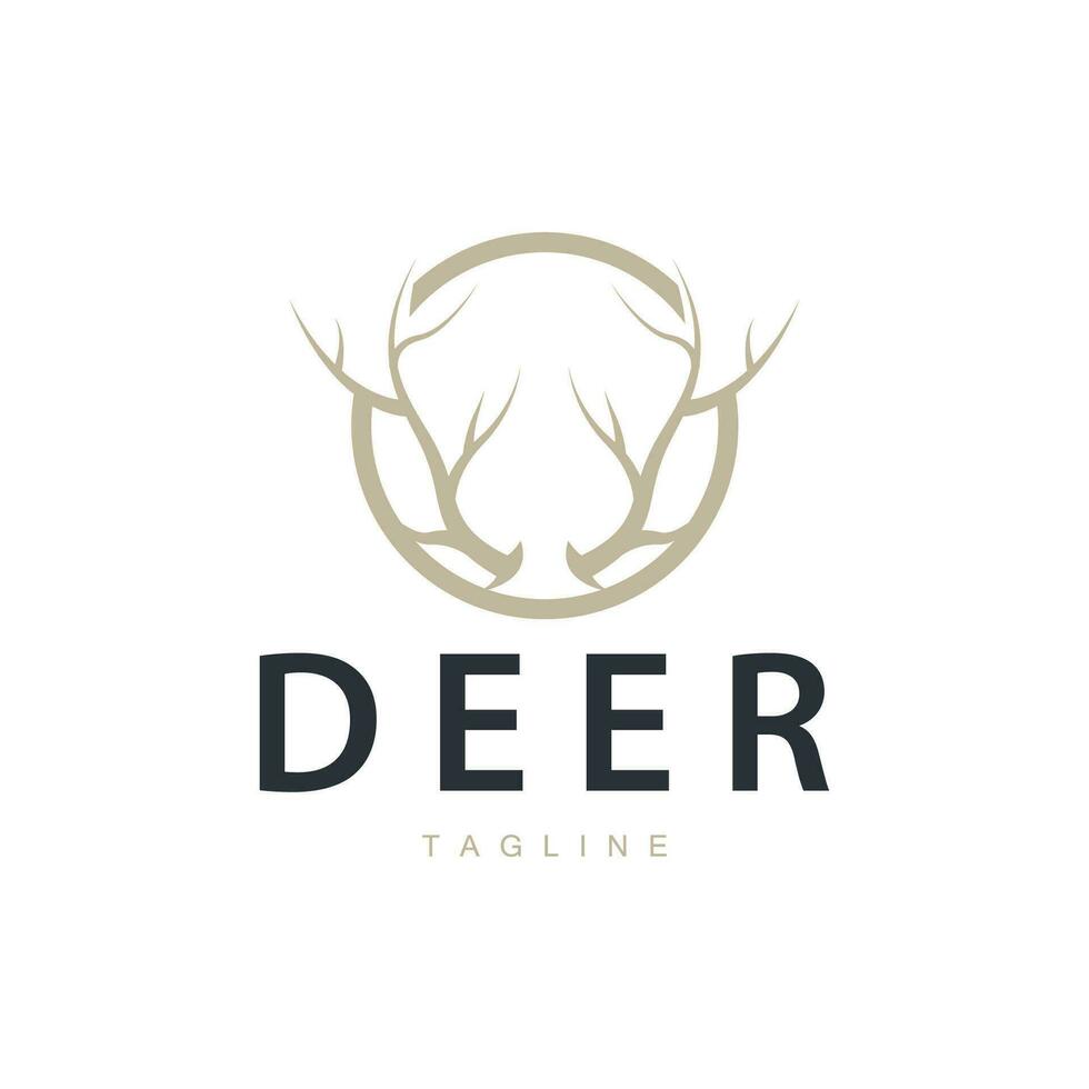 ciervo cornamenta logo diseño cazador cornamenta bosque animal símbolo ilustración vector