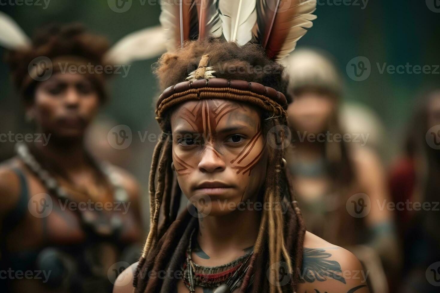 ai generado indios desde el brasileño Amazonas de el desana étnico grupo. neural red ai generado foto