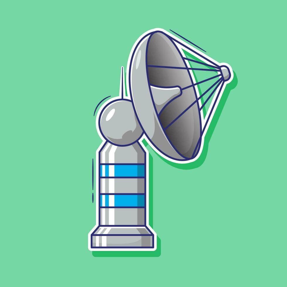 Cute satellite vector illustration cartoon concept. science technology mascot element set