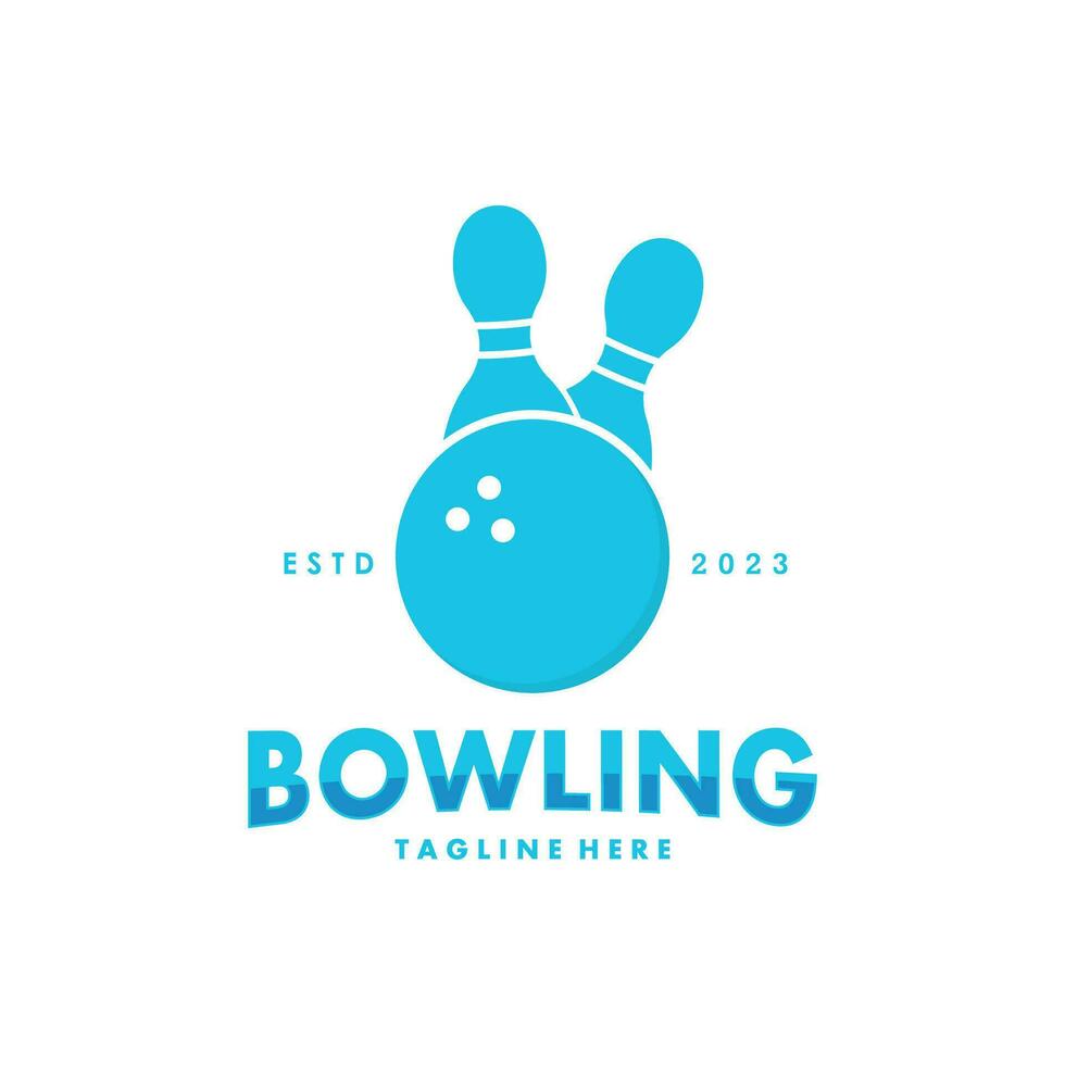 Bowling Logo Template with Vector Illustration