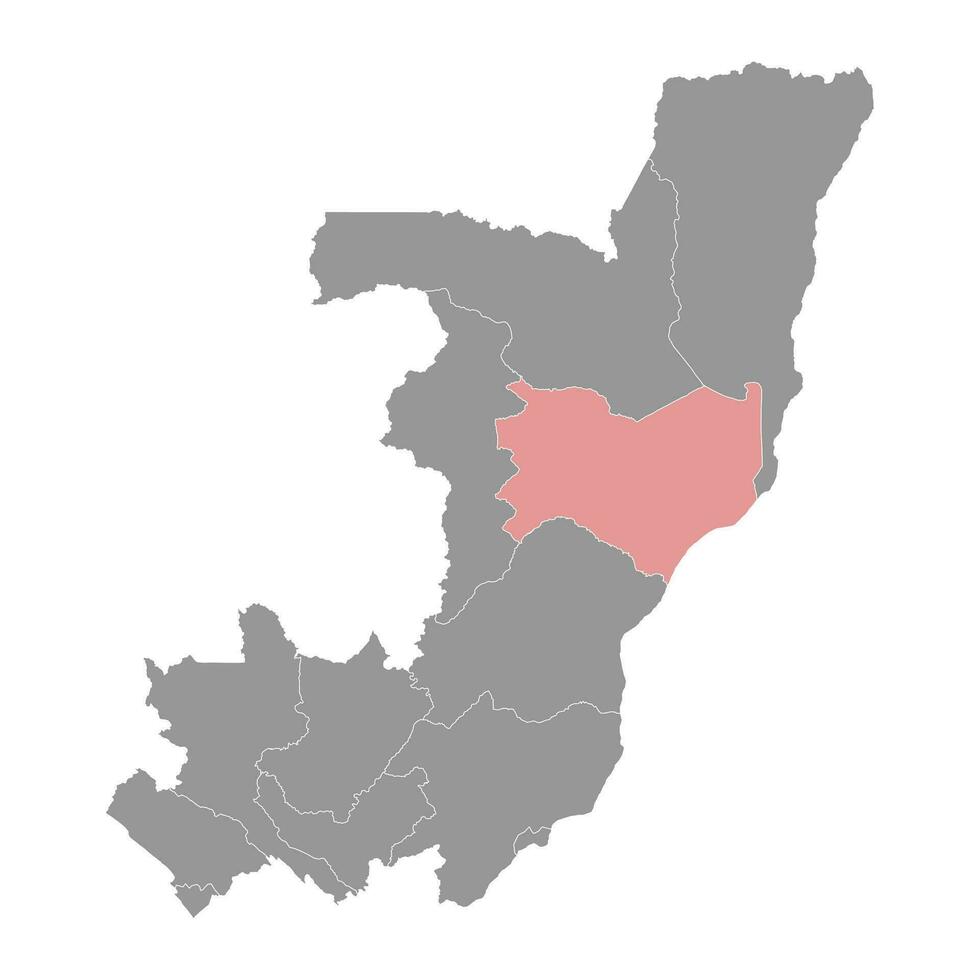 Cuvette department map, administrative division of Republic of the Congo. Vector illustration.