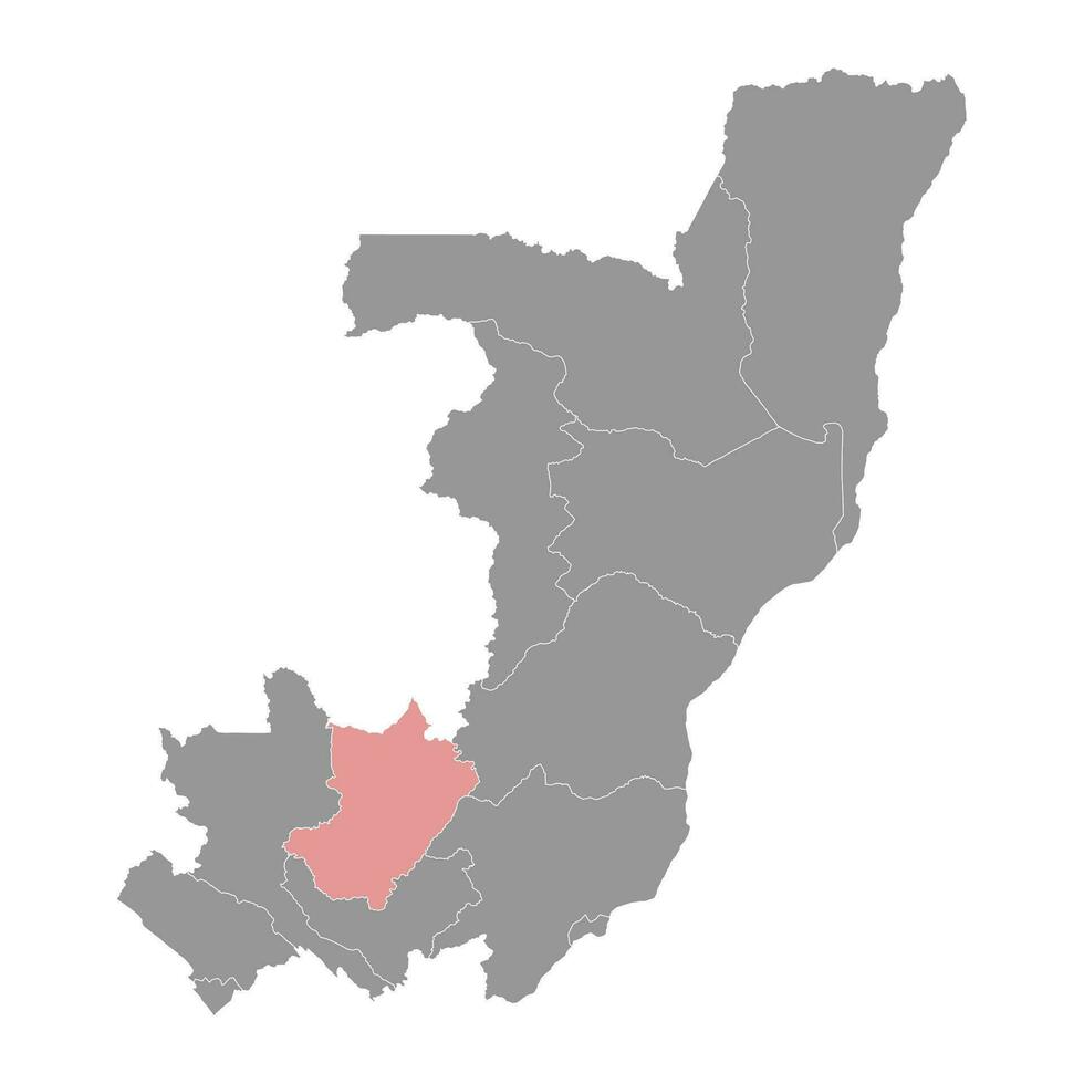 Lekoumou department map, administrative division of Republic of the Congo. Vector illustration.