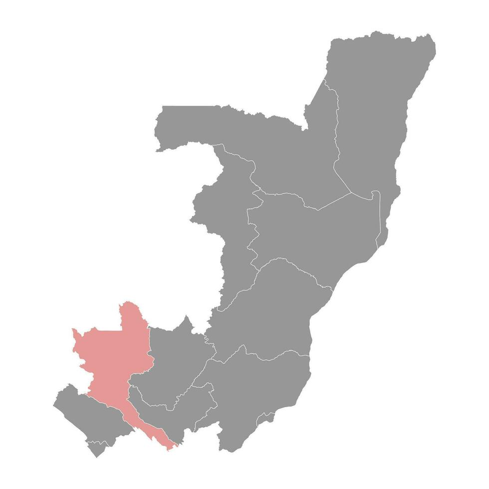 Niari department map, administrative division of Republic of the Congo. Vector illustration.