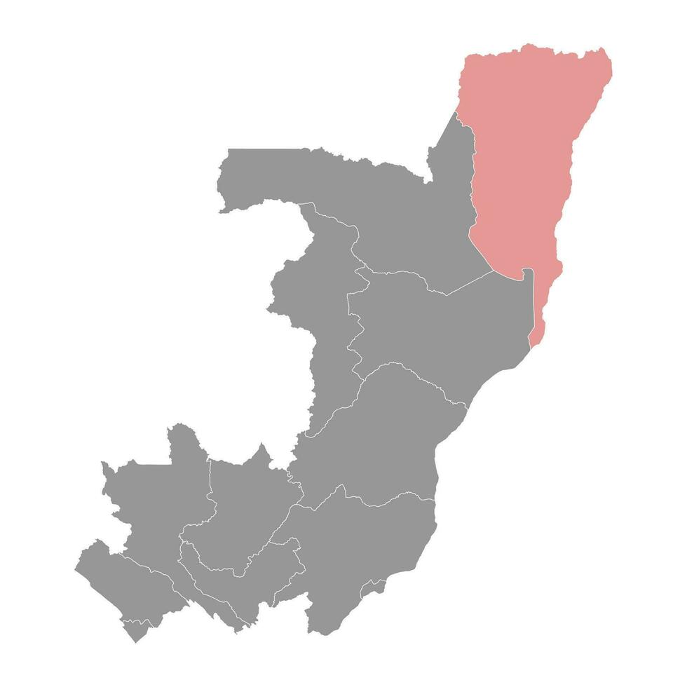Likouala department map, administrative division of Republic of the Congo. Vector illustration.