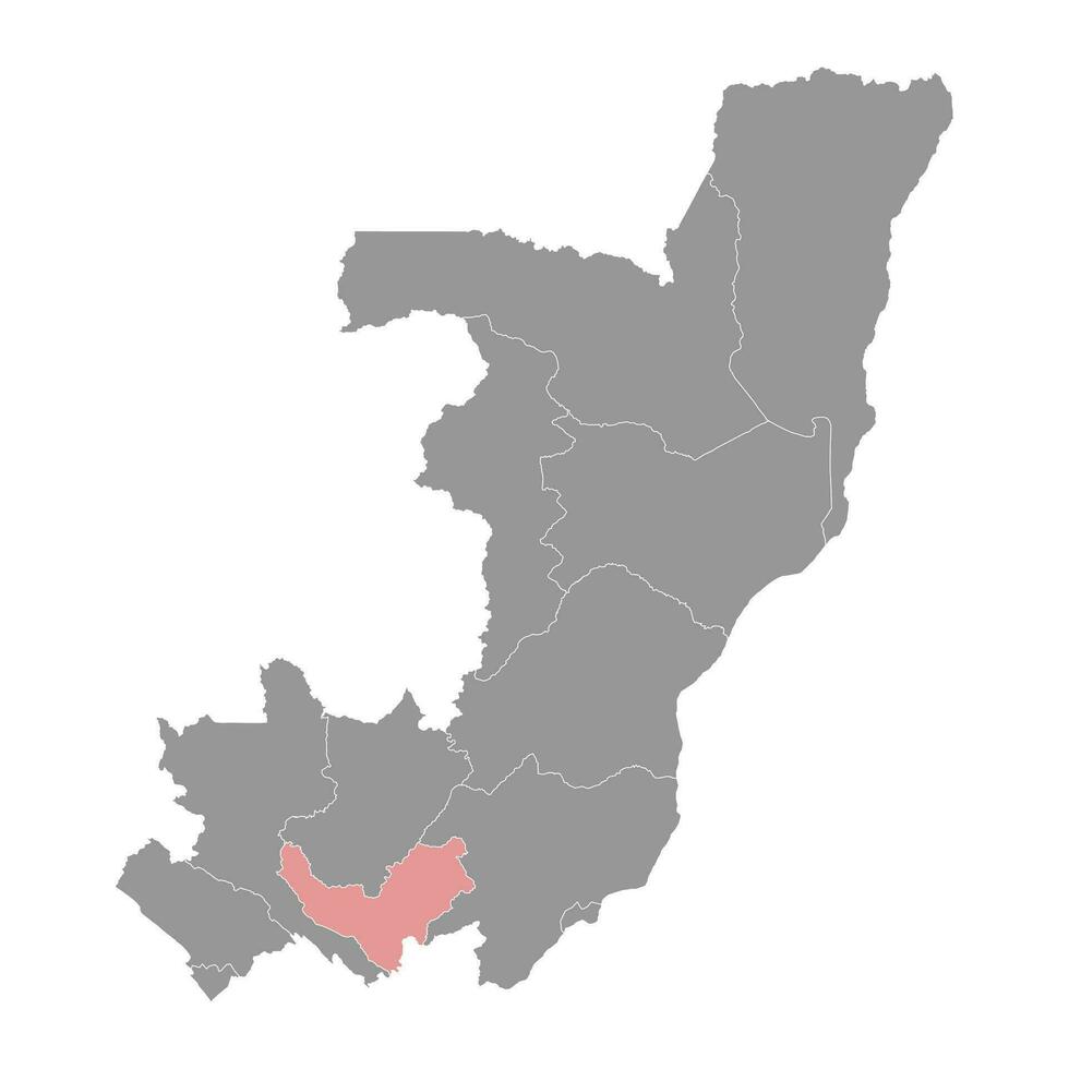Brazzaville ciudad mapa, administrativo división de república de el congo vector ilustración.