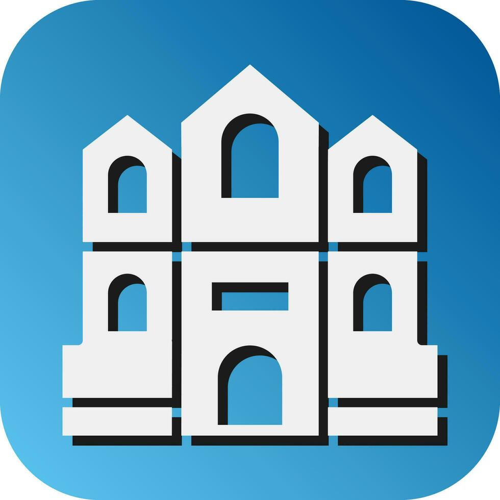 Mian Cathedral Vector Glyph Gradient Background Icon For Personal And Commercial Use.