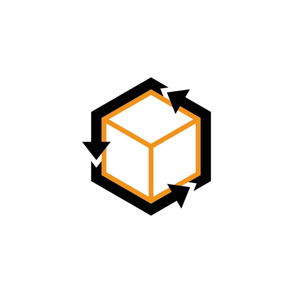 Delivery Box Arrows hexagon Logo vector