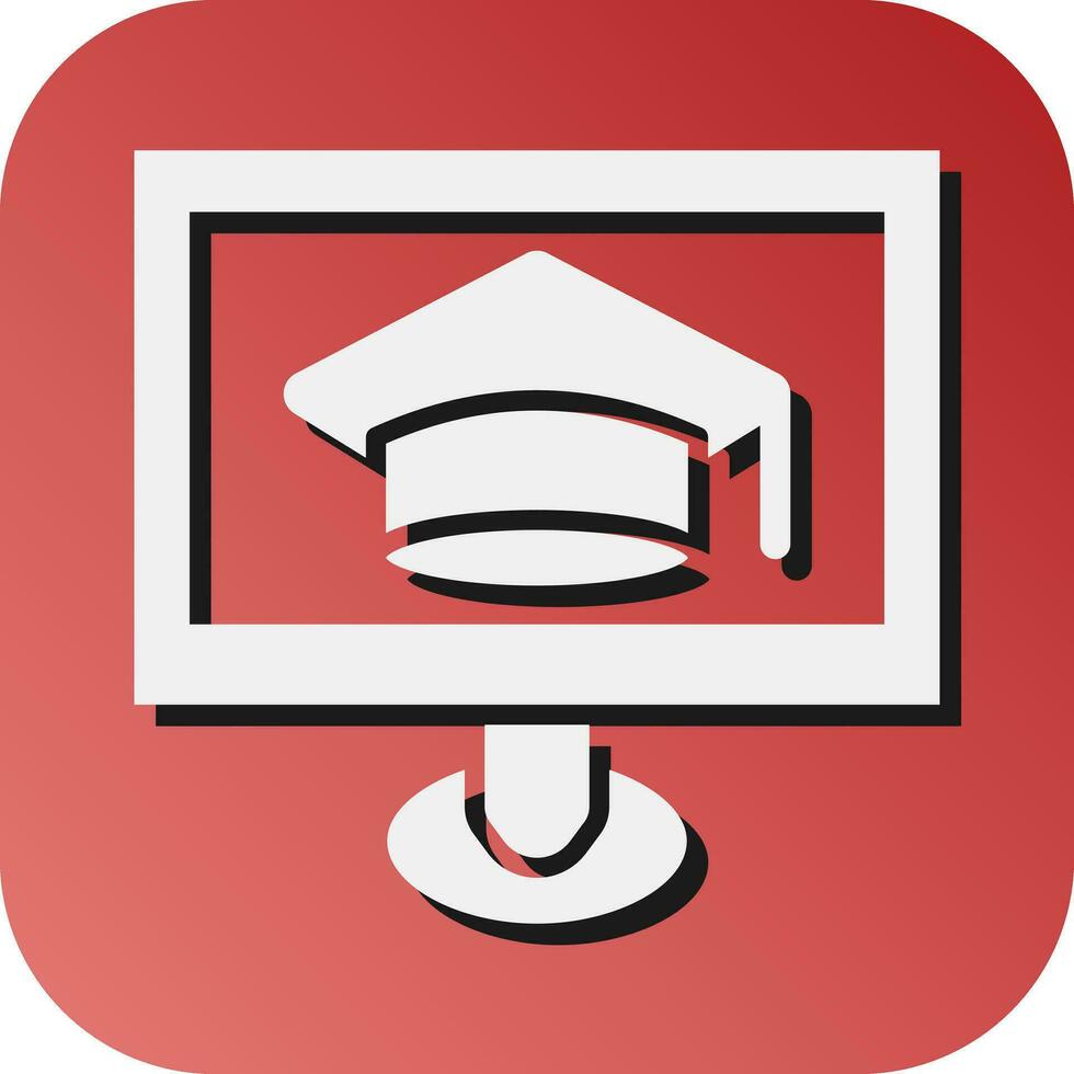 Online Learning  Vector Glyph Gradient Background Icon For Personal And Commercial Use.