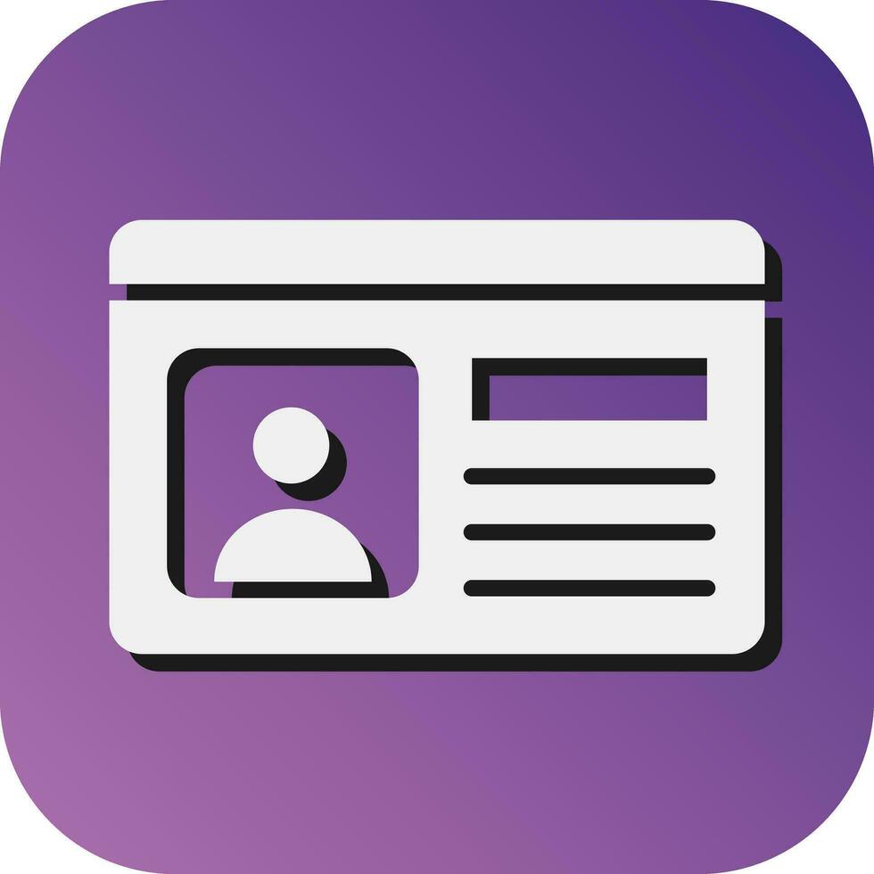 Member Card  Vector Glyph Gradient Background Icon For Personal And Commercial Use.