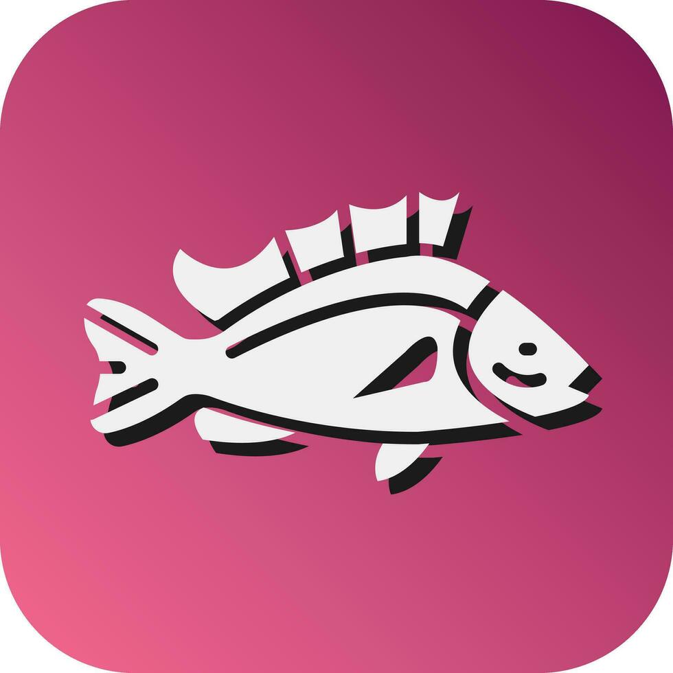 Rockfish Vector Glyph Gradient Background Icon For Personal And Commercial Use.