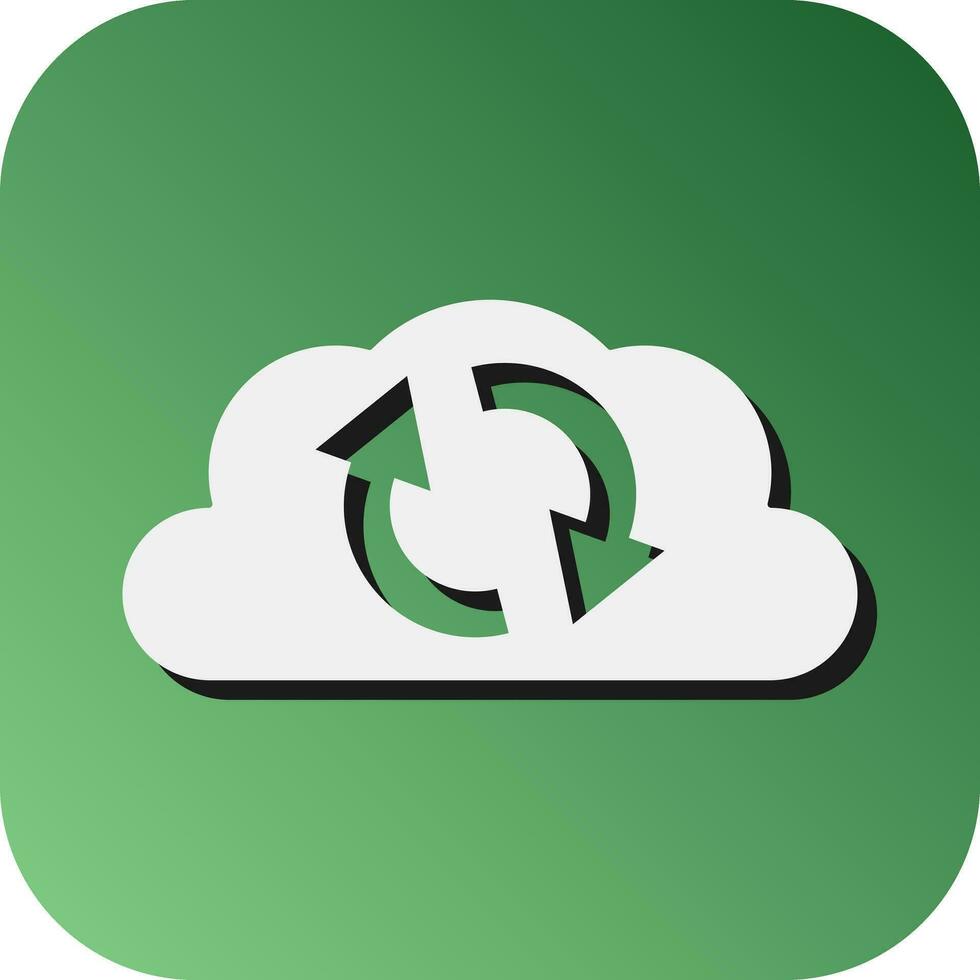 Cloud Sync  Vector Glyph Gradient Background Icon For Personal And Commercial Use.