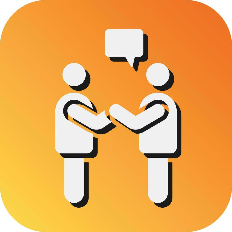 Negotiating Skills  Vector Glyph Gradient Background Icon For Personal And Commercial Use.