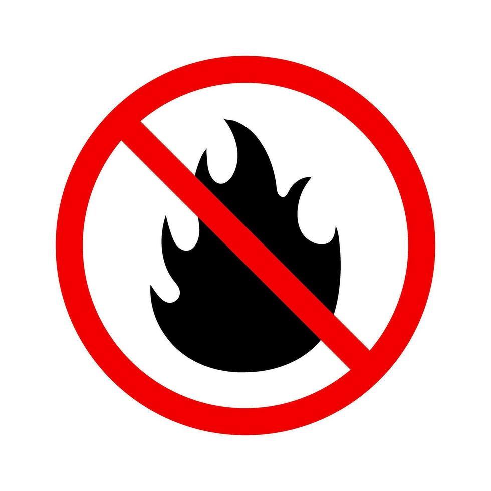 No fuego fuego prohibido firmar icono vector ilustración