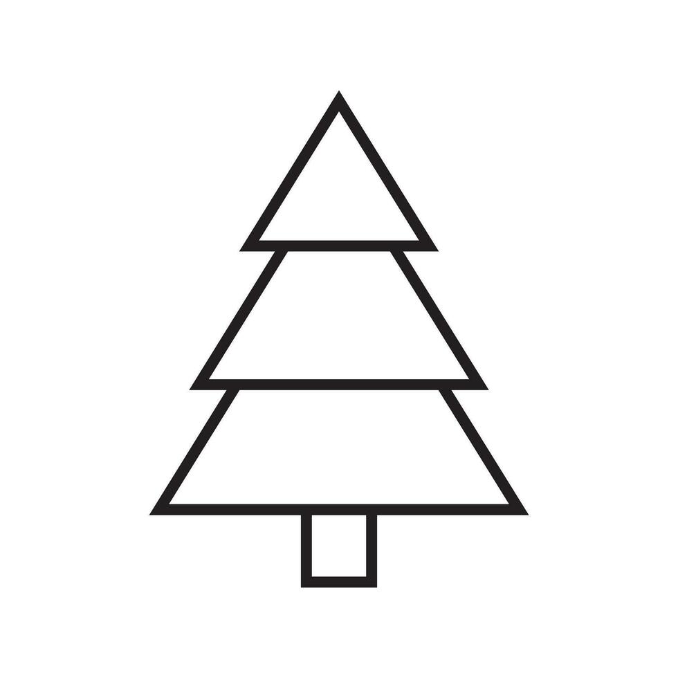 Christmas Tree Line Icon Vector Illustration